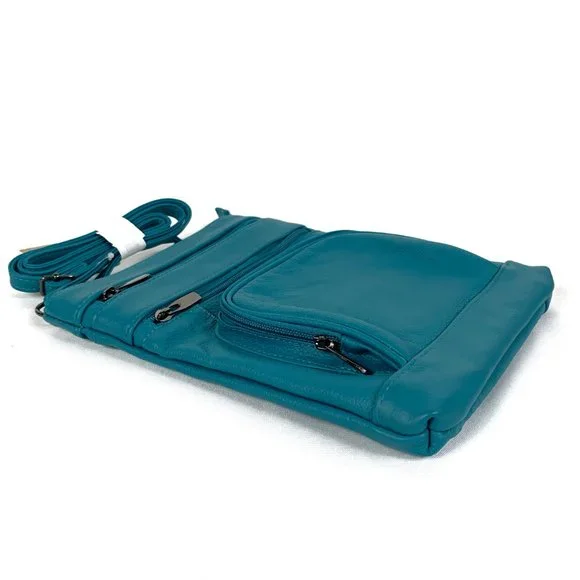 NWT- Maze Exclusive Super Soft Leather Crossbody Bag - Teal - Picture 9 of 10